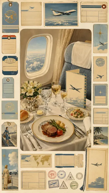 Vintage 1960s Air Travel Ephemera Sheets