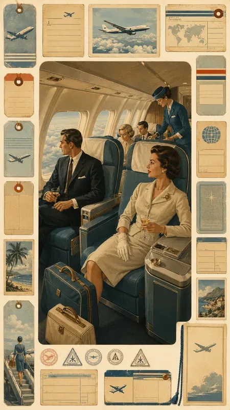 Vintage 1960s Air Travel Ephemera Sheets
