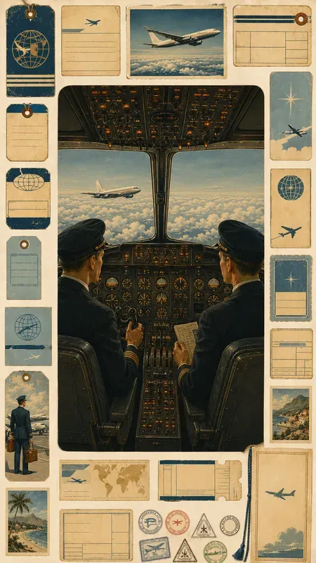 Vintage 1960s Air Travel Ephemera Sheets