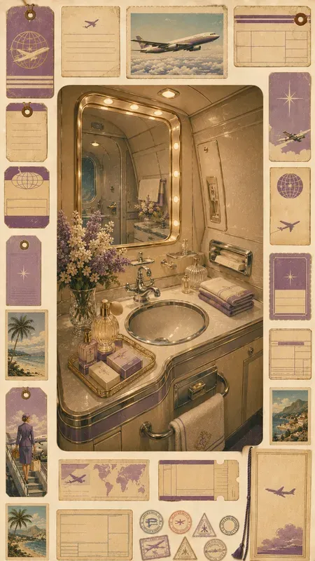 Vintage 1960s Air Travel Ephemera Sheets