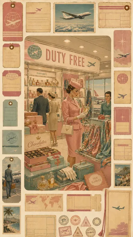 Vintage 1960s Air Travel Ephemera Sheets