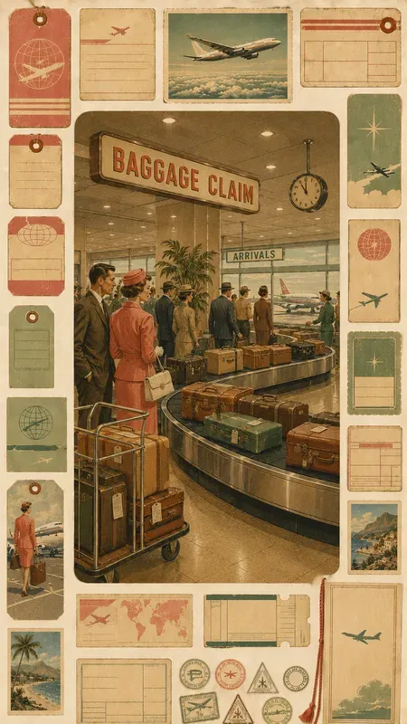 Vintage 1960s Air Travel Ephemera Sheets