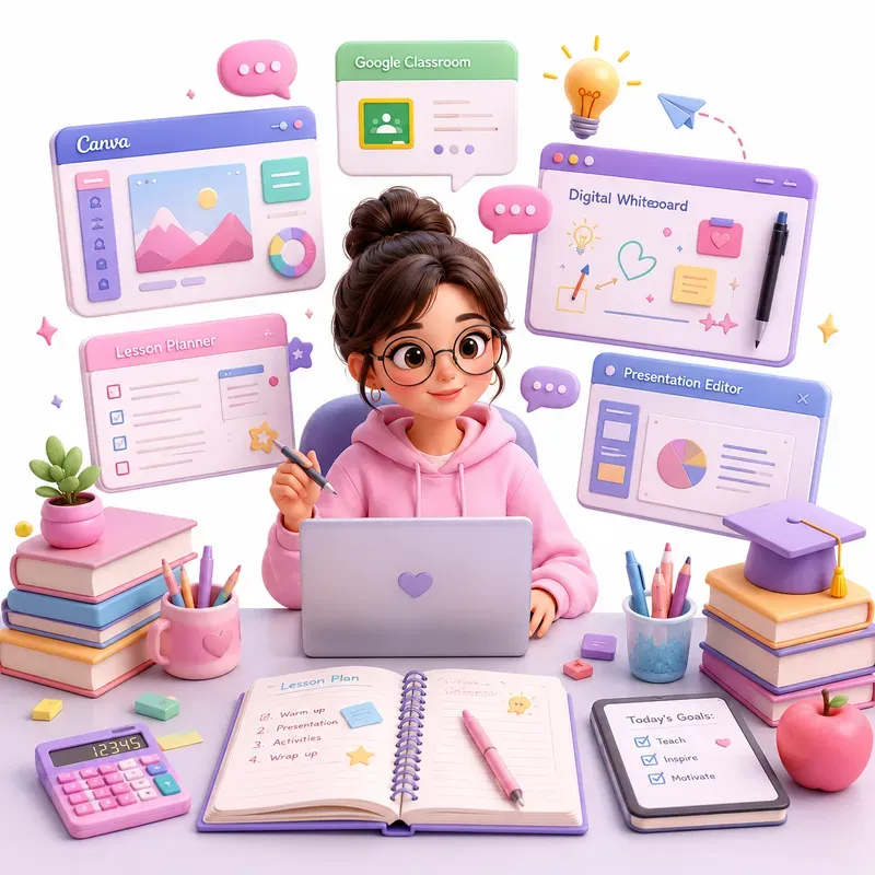 Cute 3D Edtech Learning Toolkit Kits