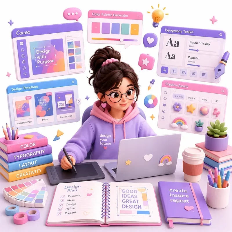 Cute 3D Edtech Learning Toolkit Kits