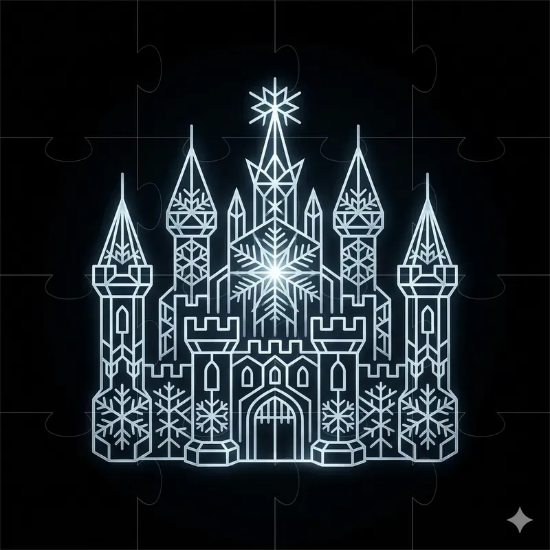 Minimalist Glowing Ice Crystal Icons