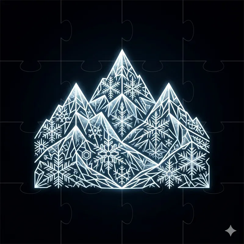 Minimalist Glowing Ice Crystal Icons