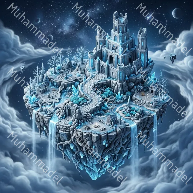 3D Isometric Floating Islands Fantasy