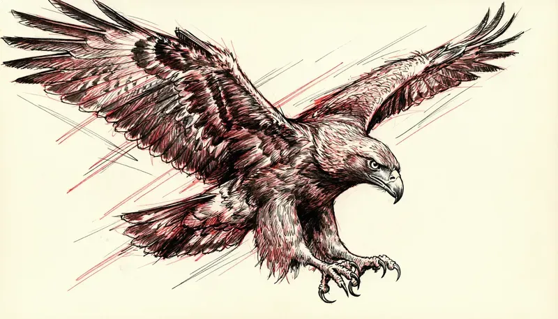 Red Black Ink Sketches