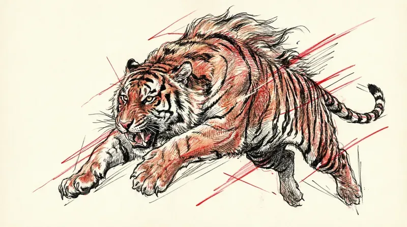 Red Black Ink Sketches