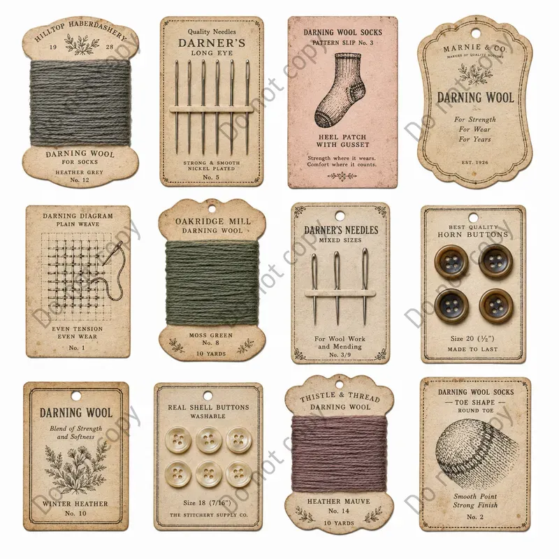 Autumn Mending Basket Ephemera