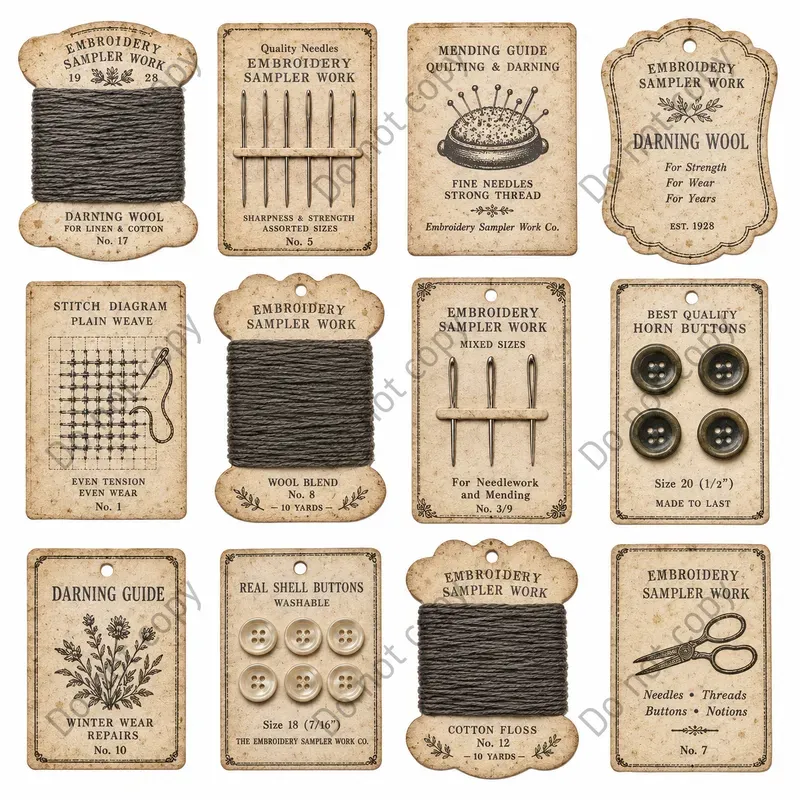 Autumn Mending Basket Ephemera