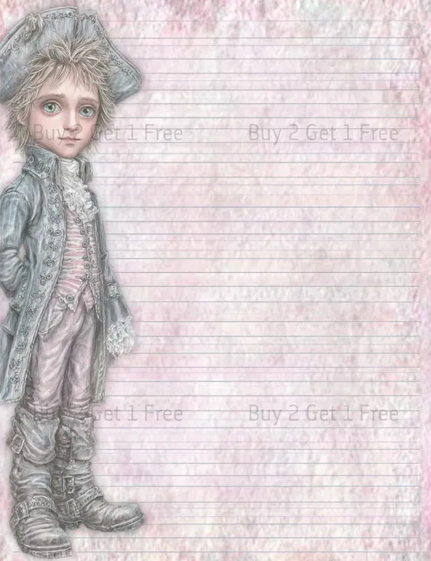 Seaside Steampunk Girl Plain Papers