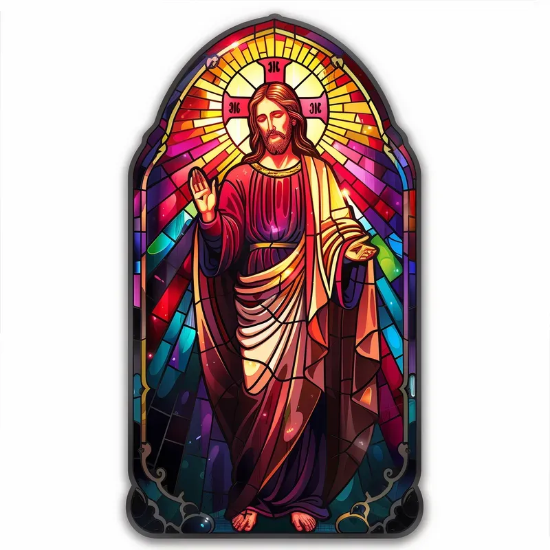 Luminous Catholic Stained Glass Stickers