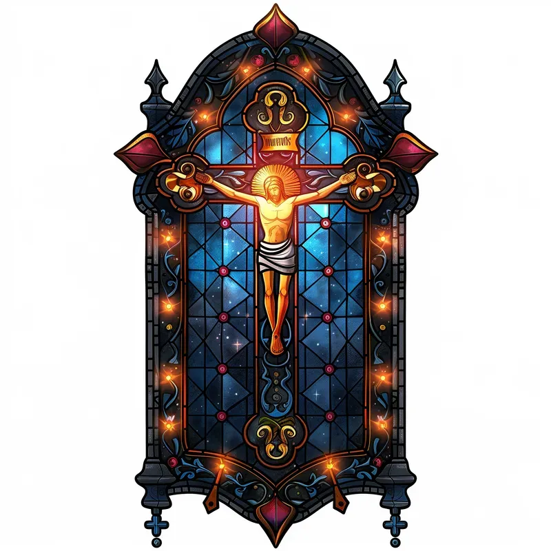 Luminous Catholic Stained Glass Stickers
