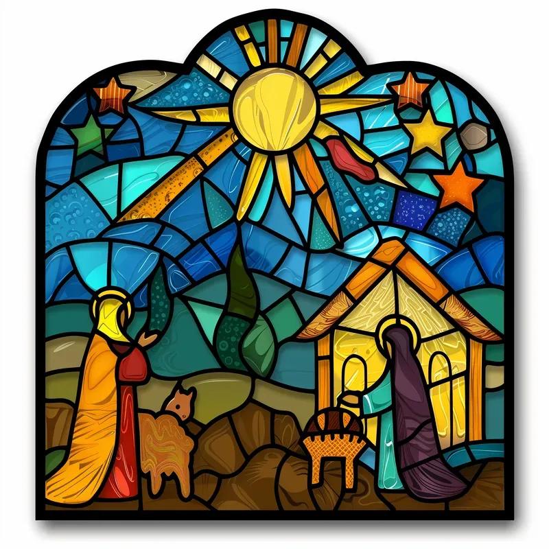 Luminous Catholic Stained Glass Stickers