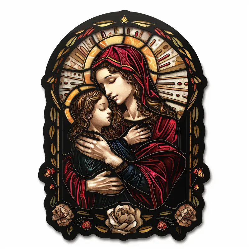 Luminous Catholic Stained Glass Stickers
