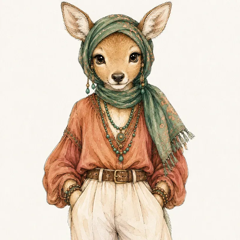 Whimsical Watercolor Animal Fashion