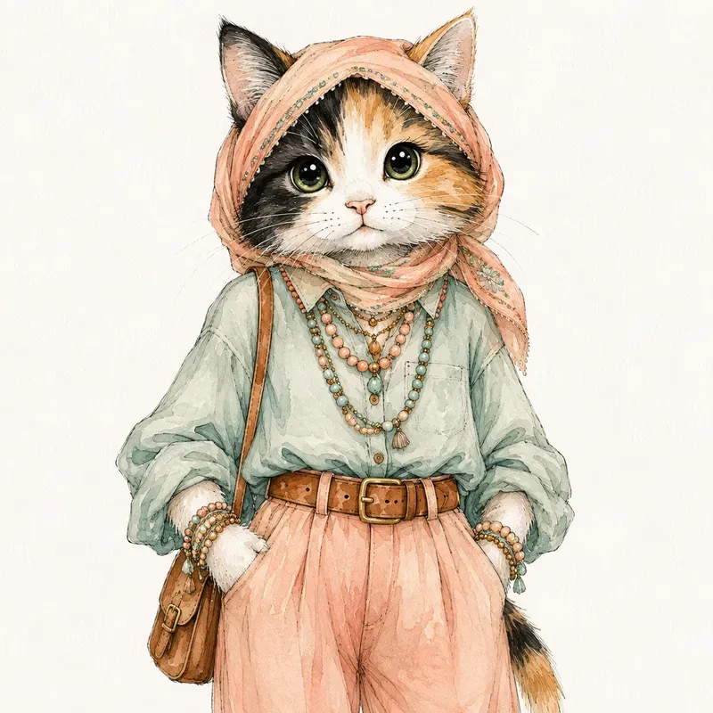 Whimsical Watercolor Animal Fashion
