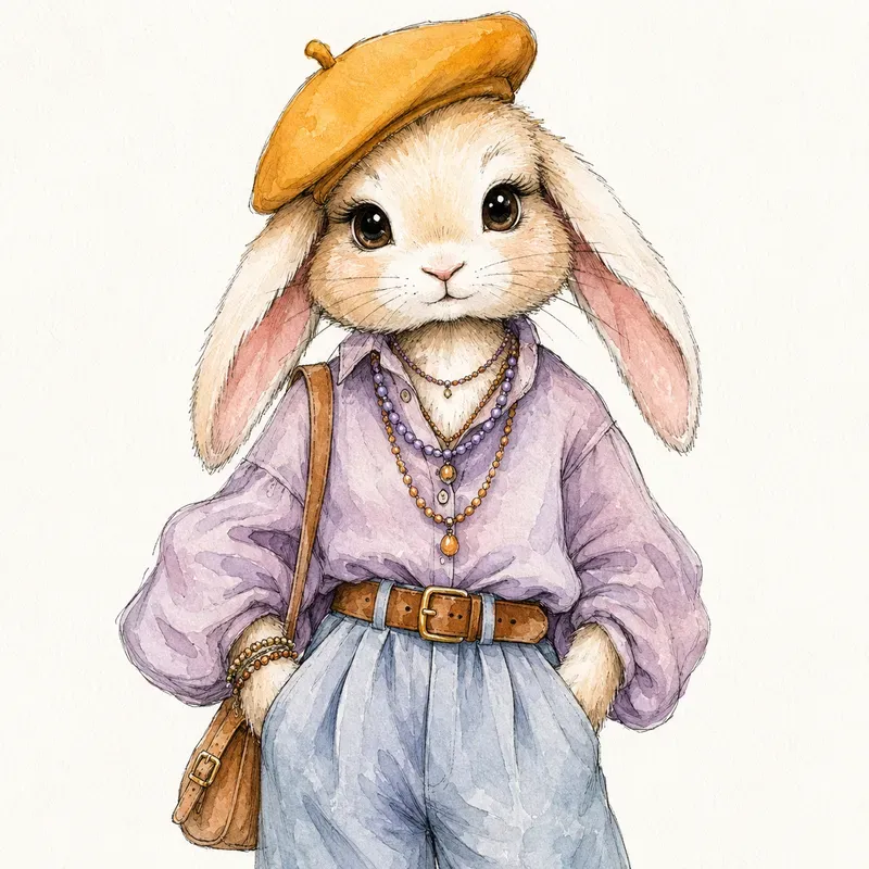 Whimsical Watercolor Animal Fashion