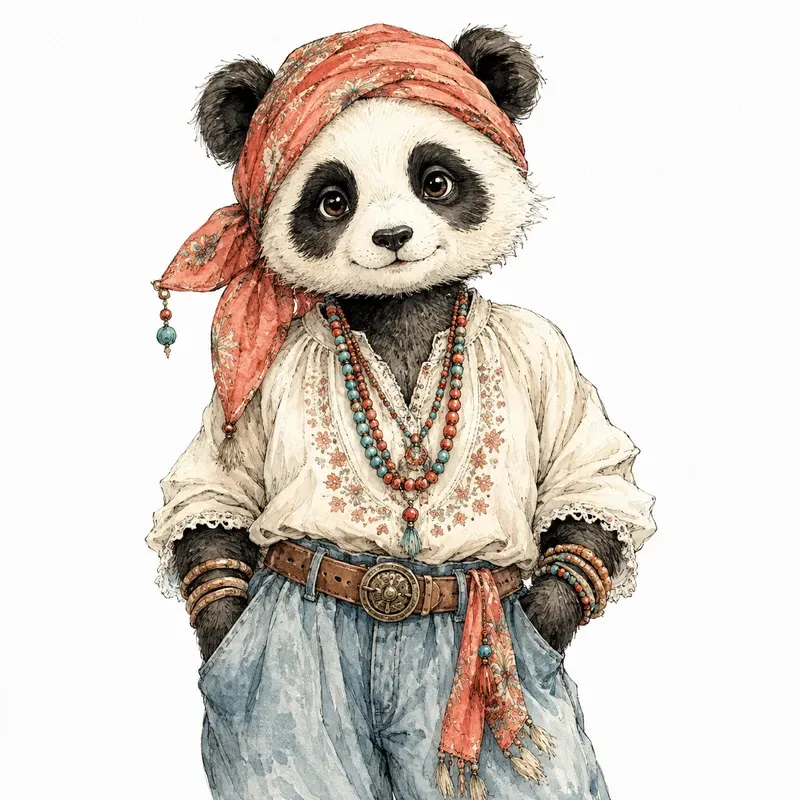 Whimsical Watercolor Animal Fashion