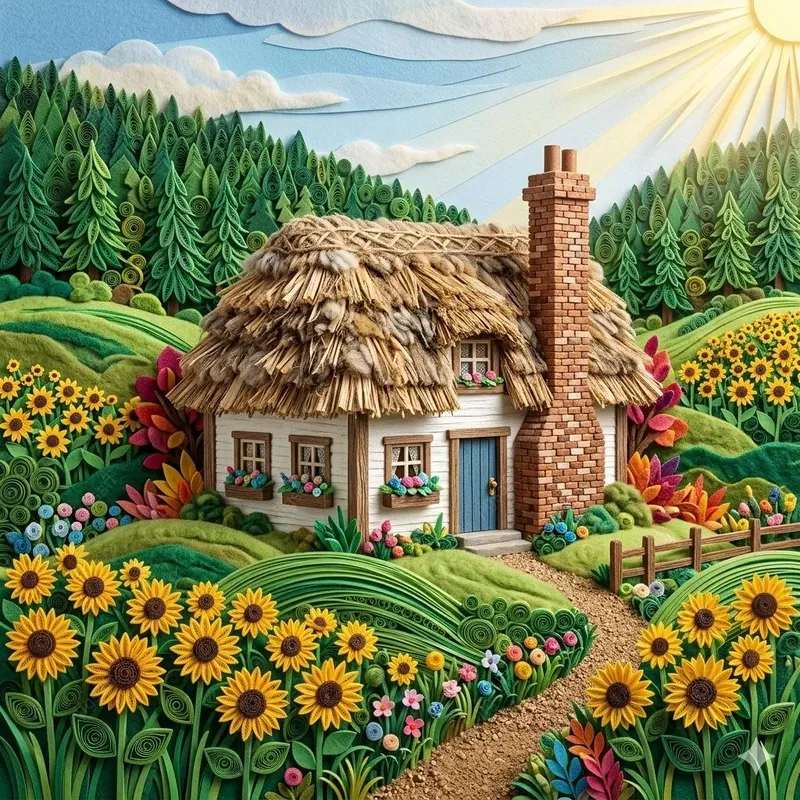 3D Fullframe Quilling Felt Reliefs