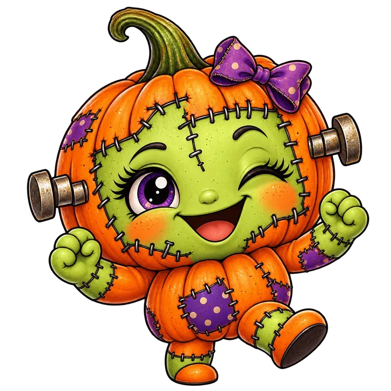 Whimsical Frankenstein Halloween Cliparts