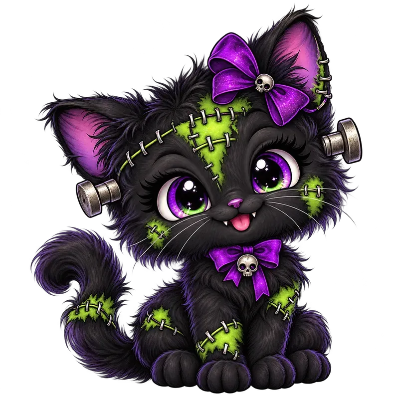 Whimsical Frankenstein Halloween Cliparts