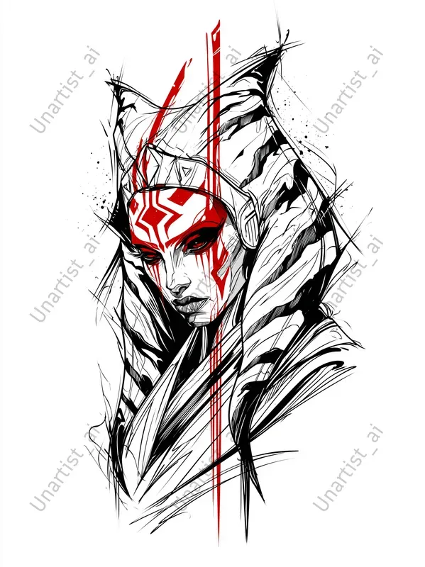 Star Wars Gothic Tattoo Line Art