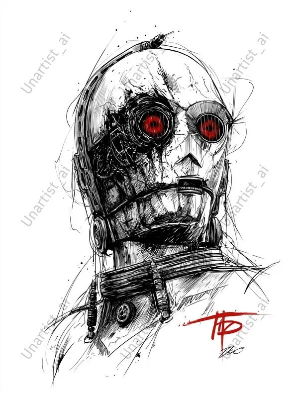 Star Wars Gothic Tattoo Line Art