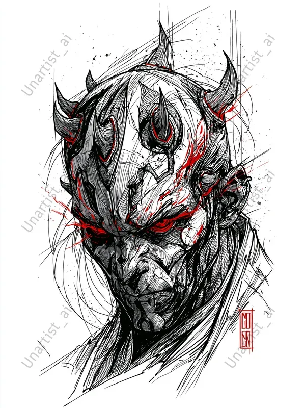 Star Wars Gothic Tattoo Line Art