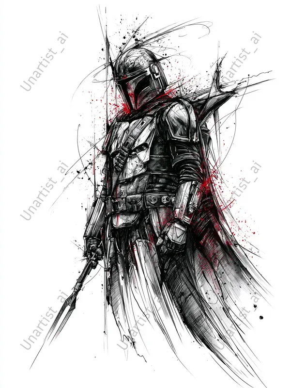 Star Wars Gothic Tattoo Line Art