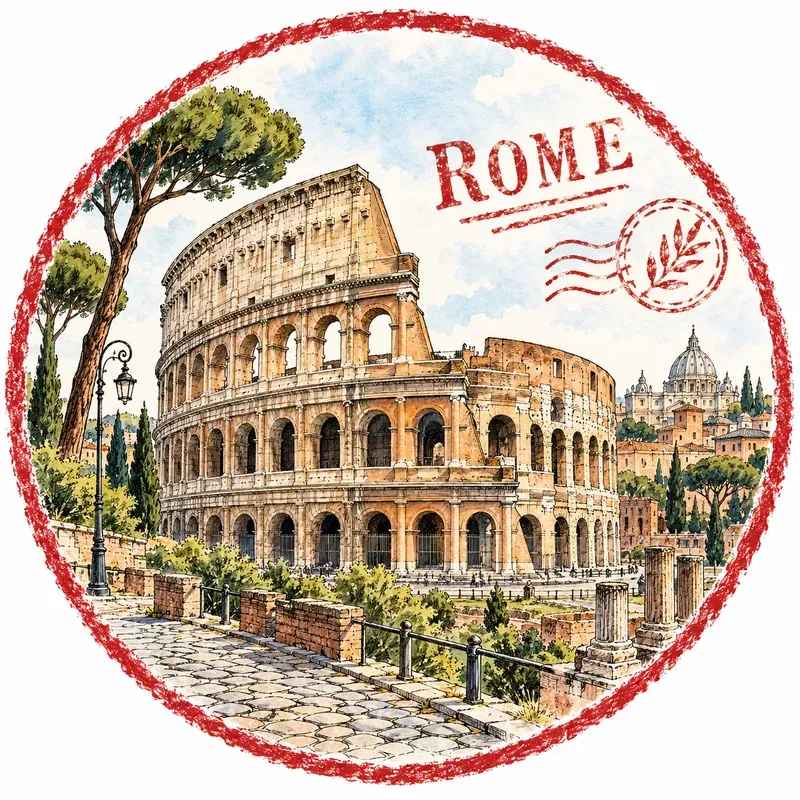 Stampstyle Illustrations Of Cities