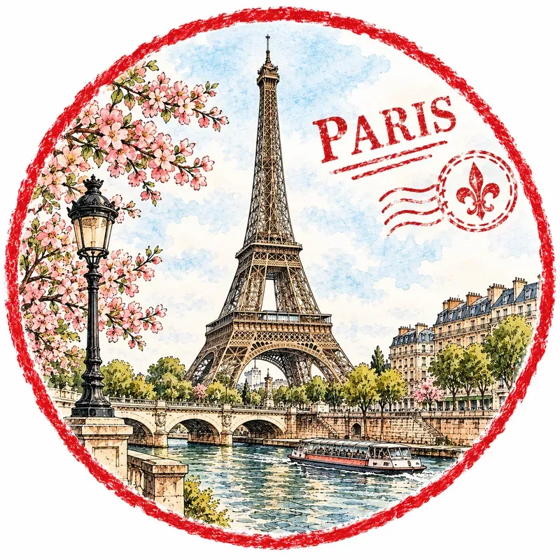 Stampstyle Illustrations Of Cities