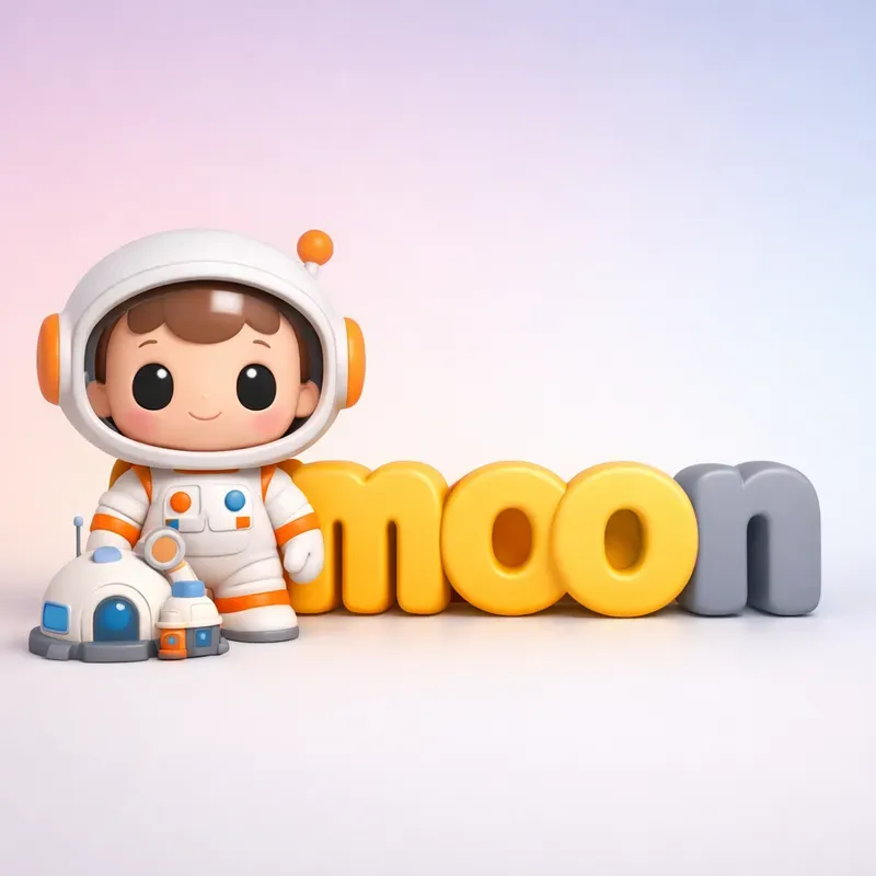 Cute 3D Toy Text Mini Home Logos