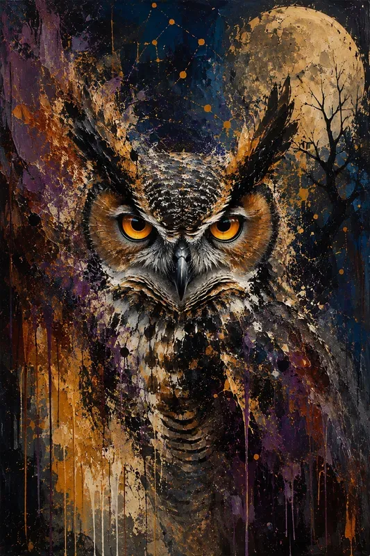 Explosive Abstract Halloween Animal Art