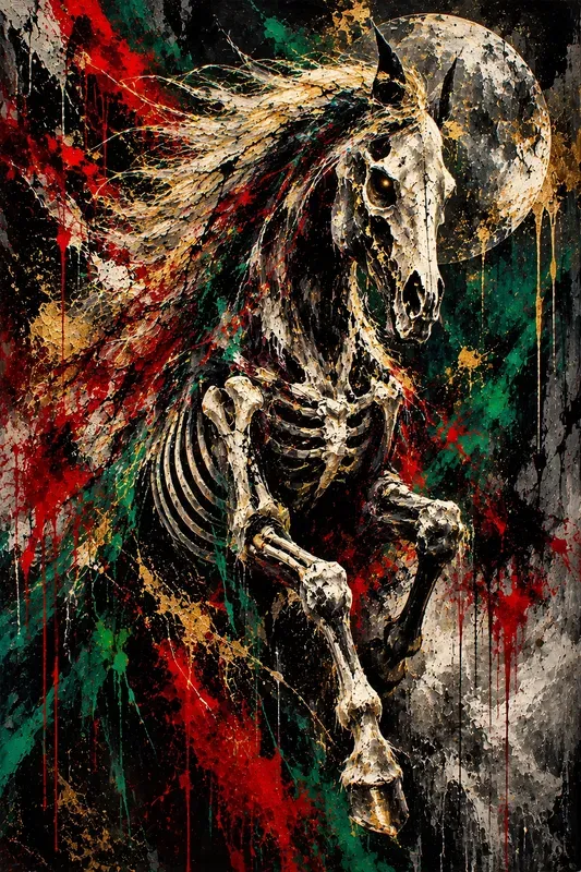 Explosive Abstract Halloween Animal Art