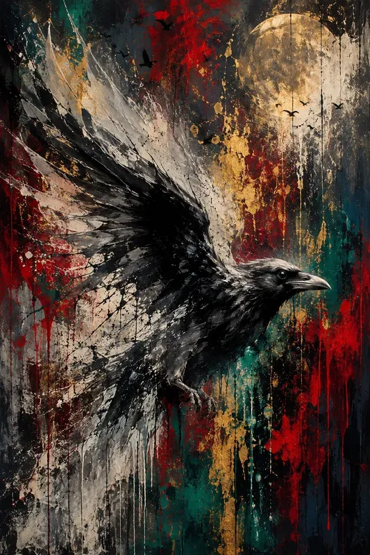 Explosive Abstract Halloween Animal Art