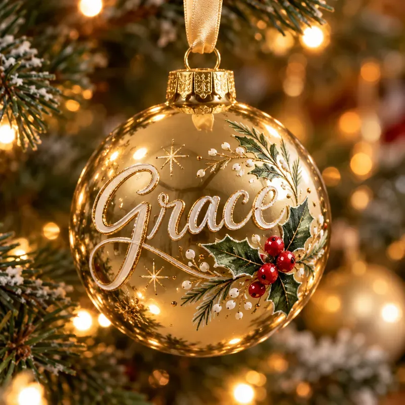 Handpainted Name Ornament Photos
