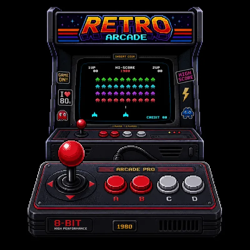 Retro Pixel Art Gaming Icons Packs
