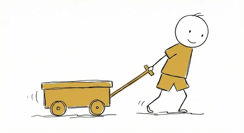 Whimsical Children Stick Figure Actions