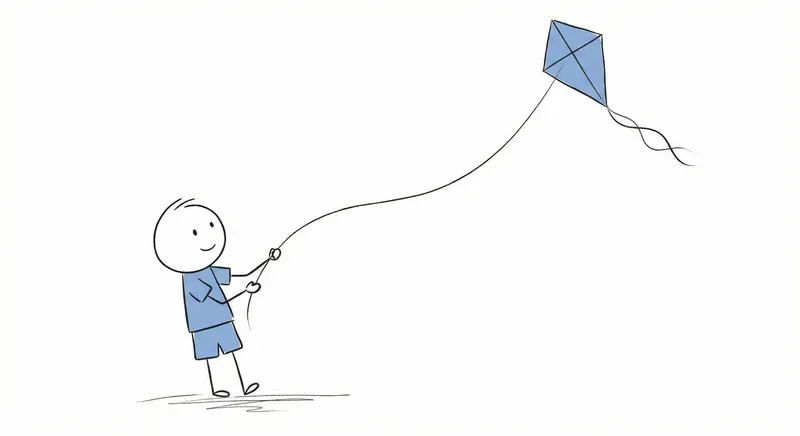 Whimsical Children Stick Figure Actions