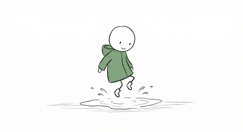 Whimsical Children Stick Figure Actions