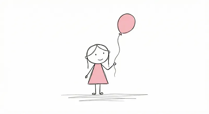 Whimsical Children Stick Figure Actions