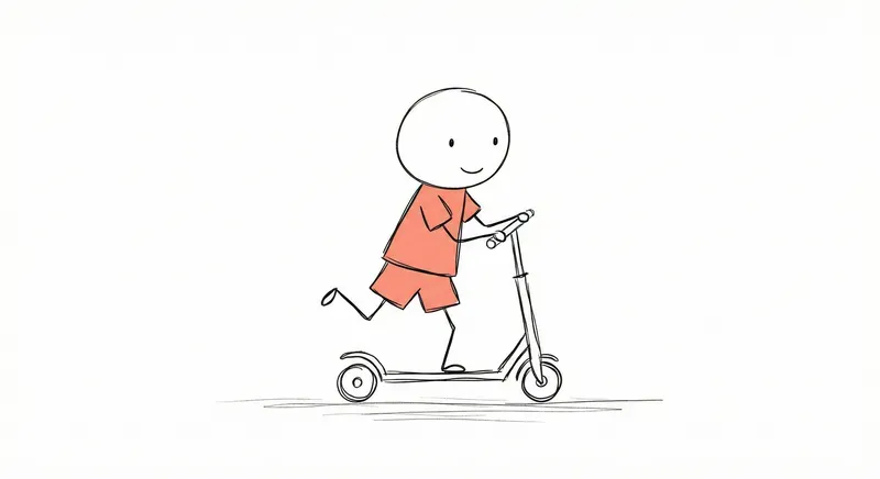 Whimsical Children Stick Figure Actions