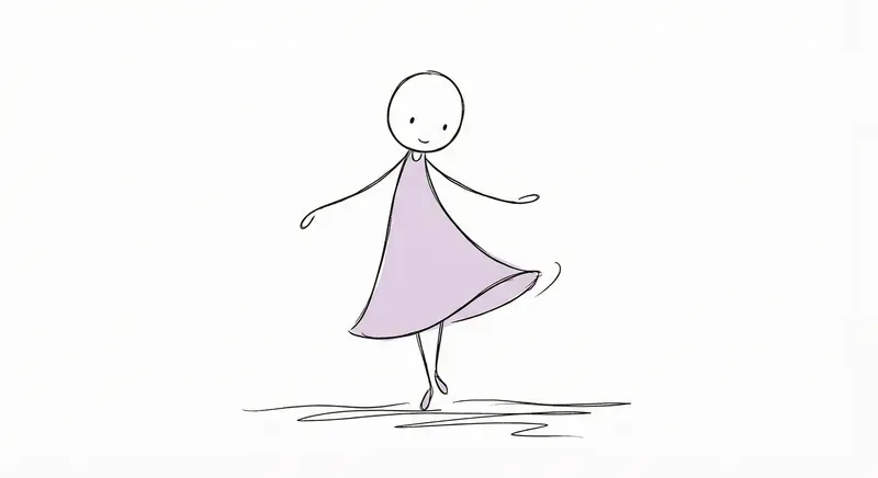 Whimsical Children Stick Figure Actions