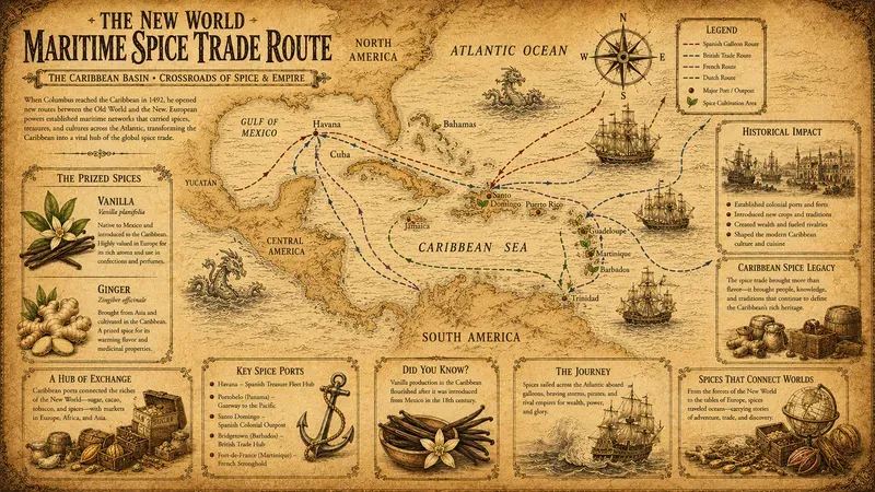 Vintage Spice Route Infographic Maps