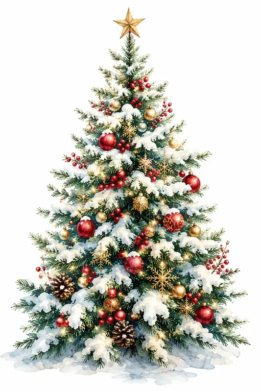 Festive Christmas Watercolor Cliparts