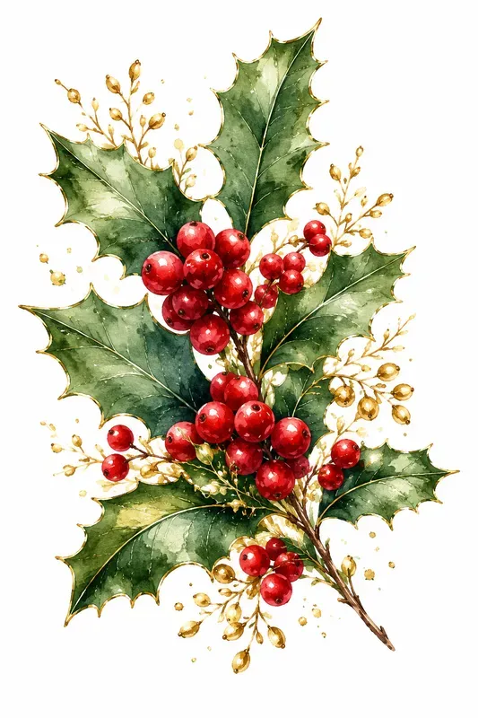 Festive Christmas Watercolor Cliparts