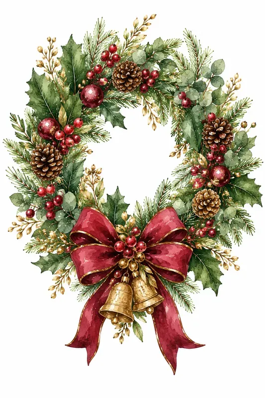 Festive Christmas Watercolor Cliparts