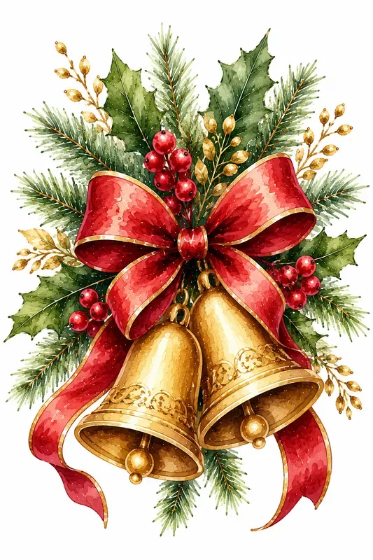 Festive Christmas Watercolor Cliparts
